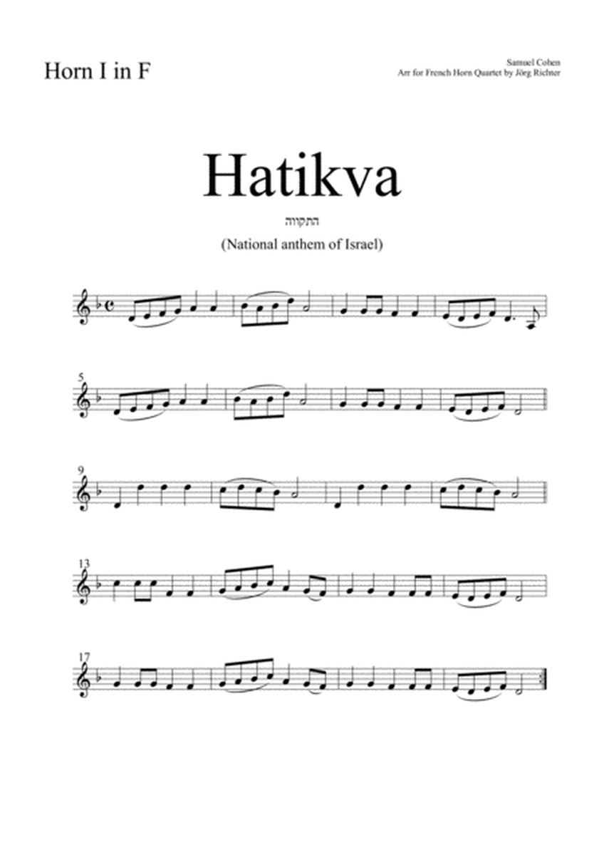 Hatikva (National Anthem of Israel) for French Horn Quartet image number null