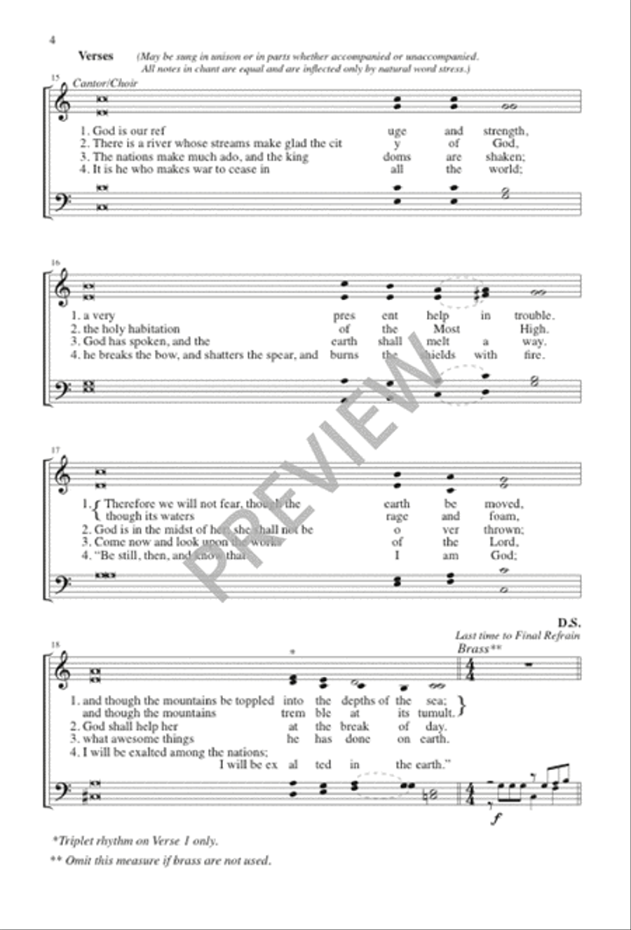 Psalm 46: God Is Our Refuge and Strength 4-Part scores gallery preview page 4