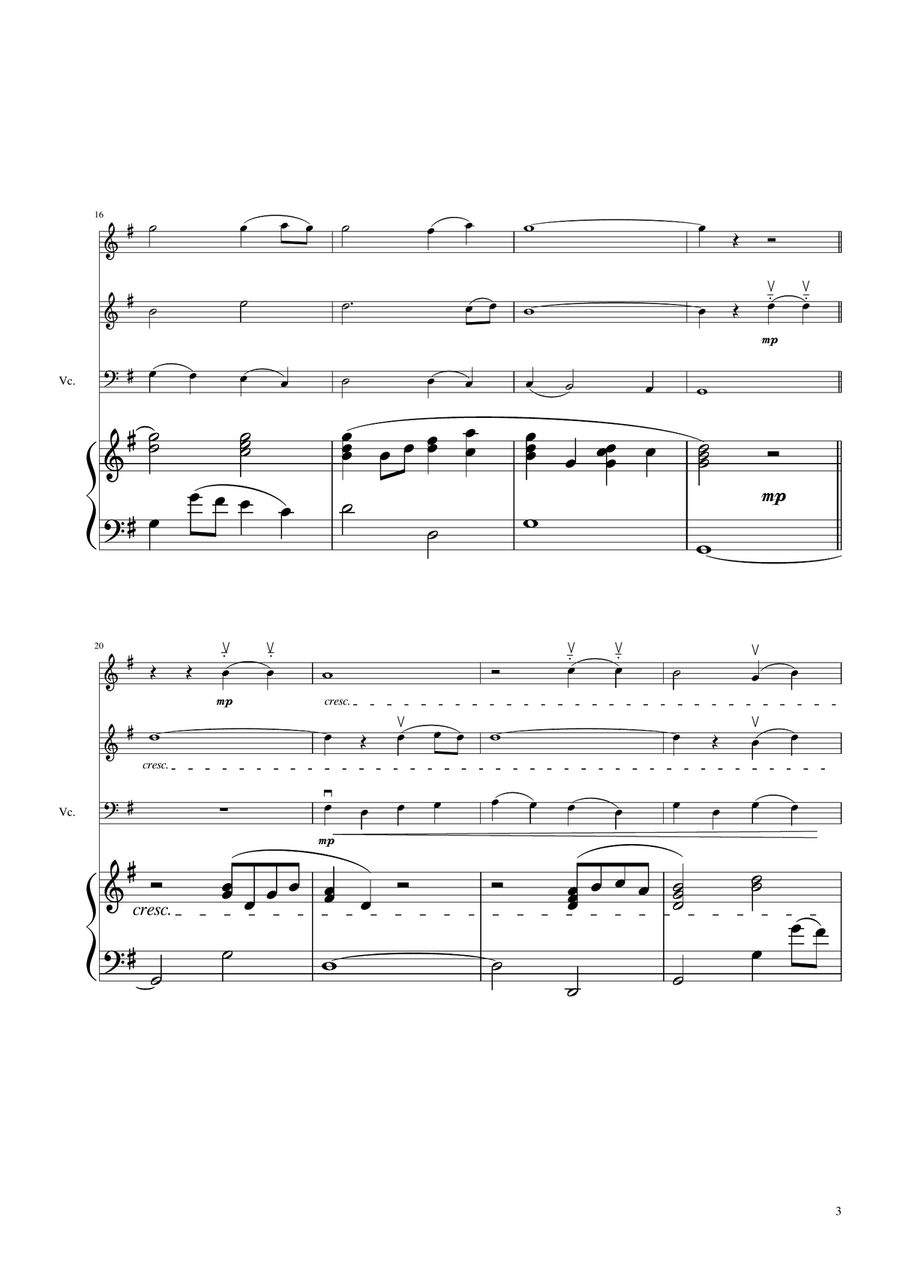 It Is Well with My Soul - Two Violins and Cello with Piano Accompaniment String Duet scores gallery preview page 4