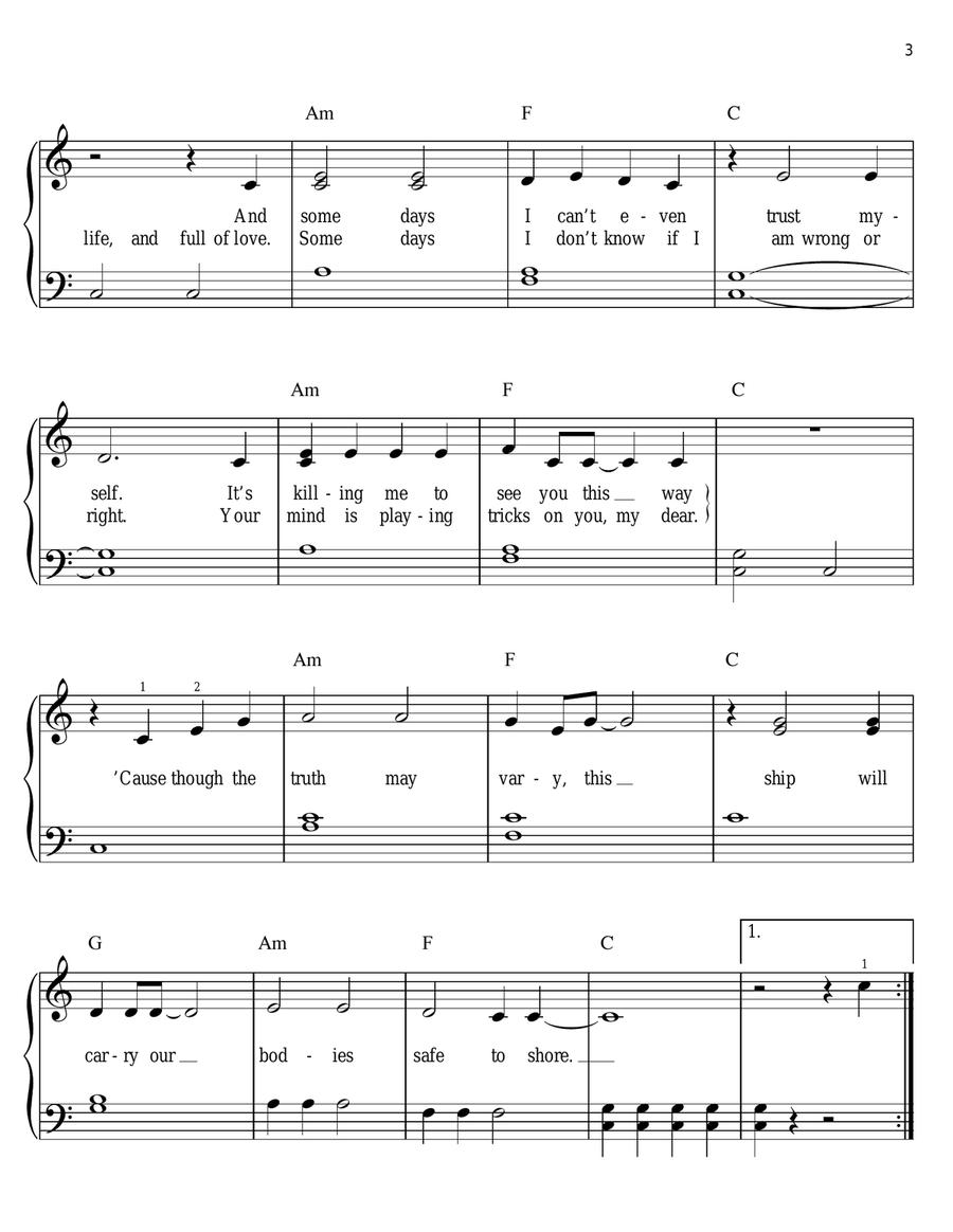 Little Talks Little Talks Easy Piano scores gallery preview page 3