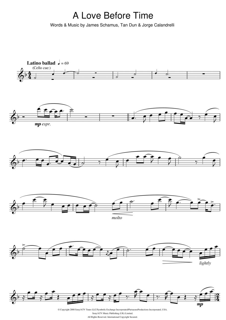 A Love Before Time (from Crouching Tiger, Hidden Dragon) Flute Solo scores gallery preview page 1