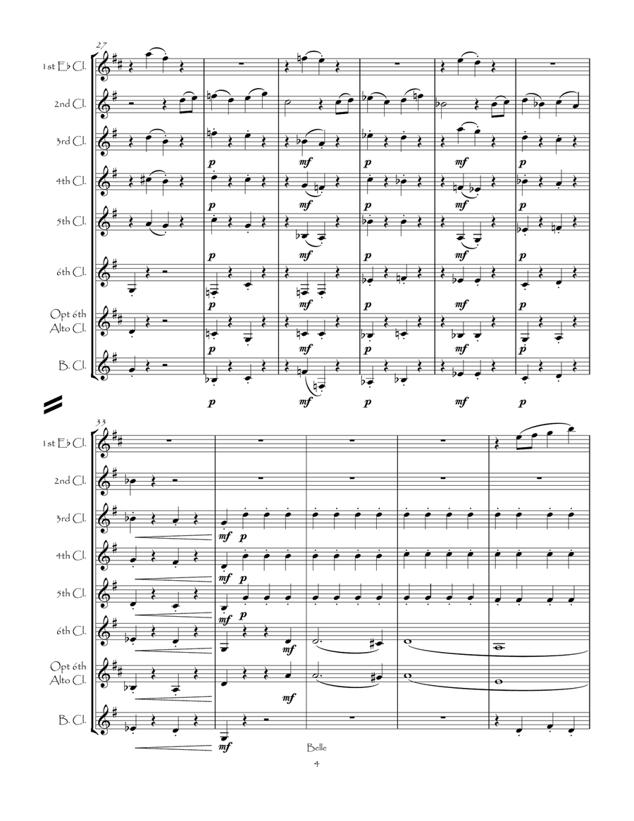 Belle Clarinet Choir scores gallery preview page 6
