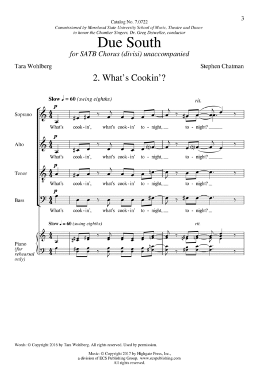 Due South: 2. What's Cookin'? 4-Part scores gallery preview page 2