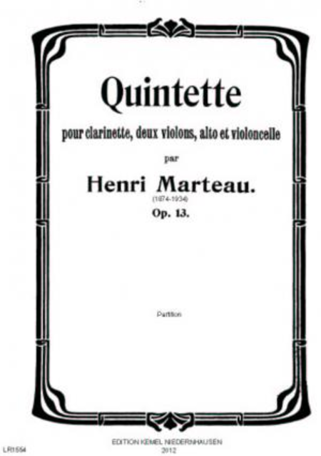 Quintette : pour clarinette, deux violons, alto et violoncelle, op. 13