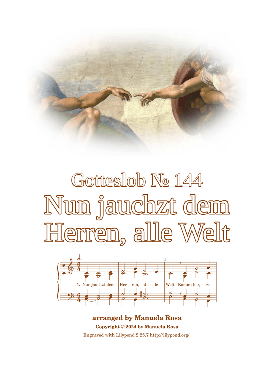 Nun jauchzt dem Herren, alle Welt (Gotteslob 144) Piano Method scores gallery preview page 1