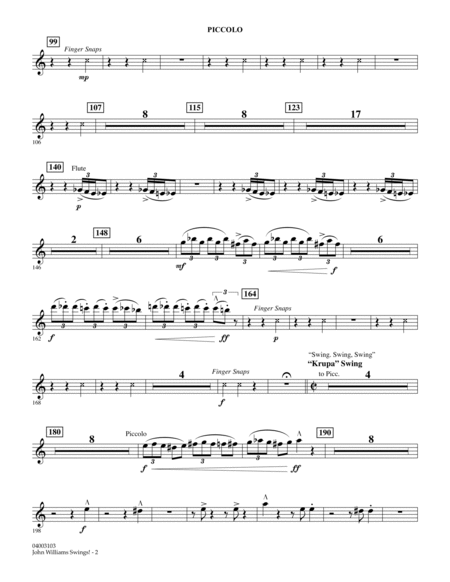 John Williams Swings! - Piccolo/Flute 3
