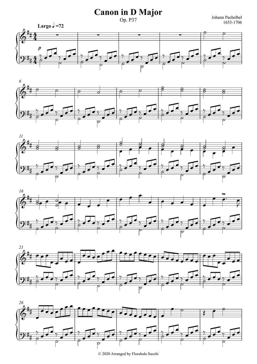 Canon in D for Solo Harp and 2 Harps by Johann Pachelbel Harp