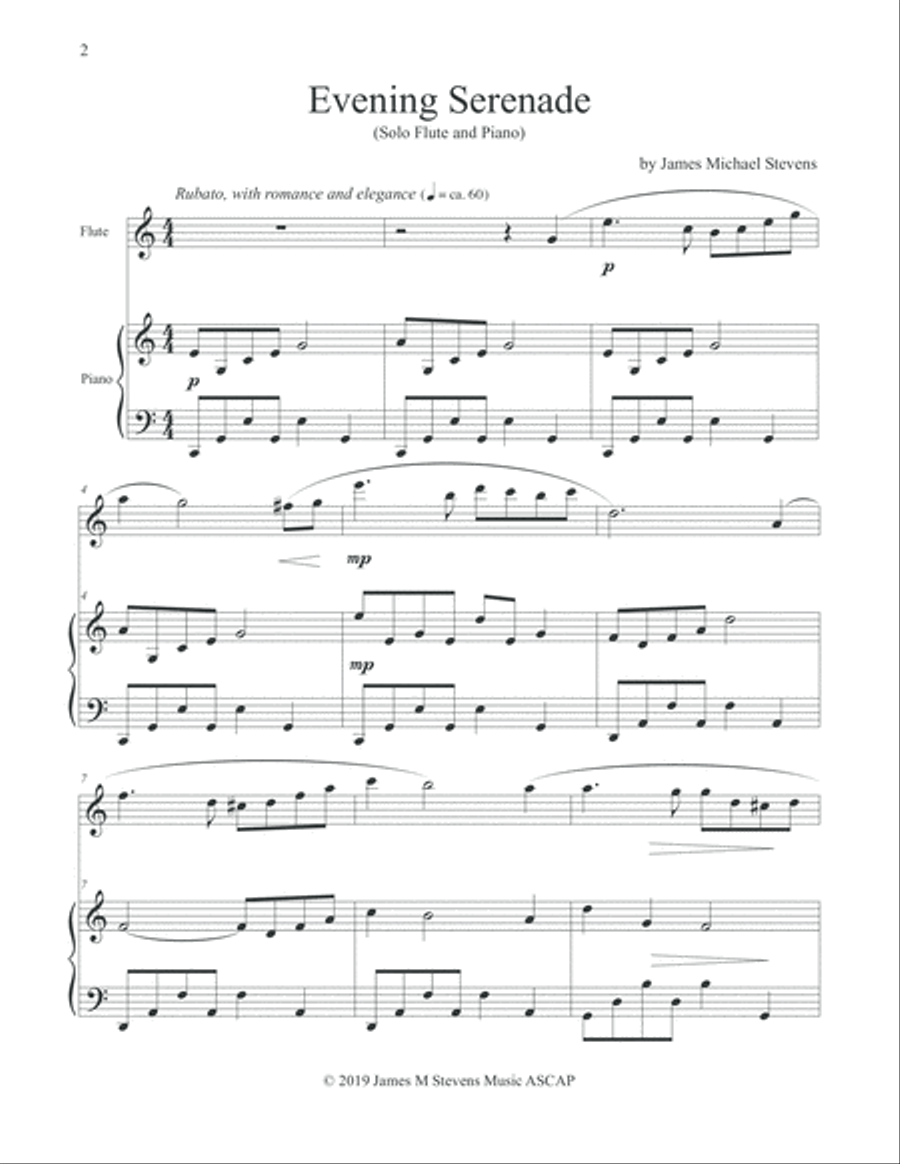 Evening Serenade - Flute & Piano Flute Solo scores gallery preview page 2