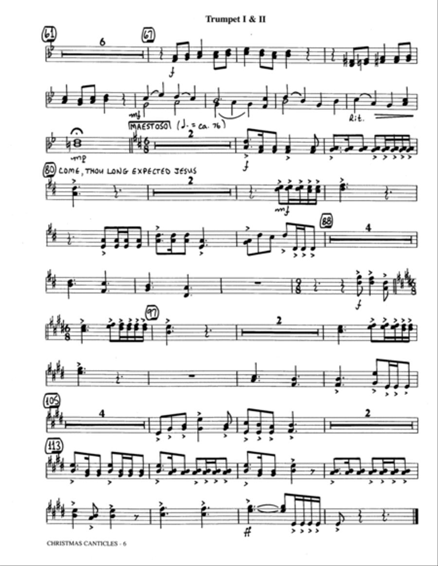 Christmas Canticles: A Cantata of Carols in Four Suites (Full Orchestra) - Bb Trumpet 1,2 Choir scores gallery preview page 6