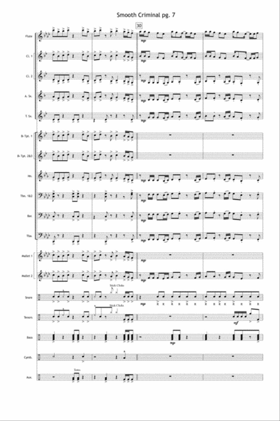 Smooth Criminal Marching Band scores gallery preview page 8