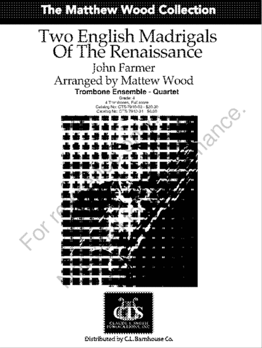 Two English Madrigals Of The Renaissance Score scores gallery preview page 2