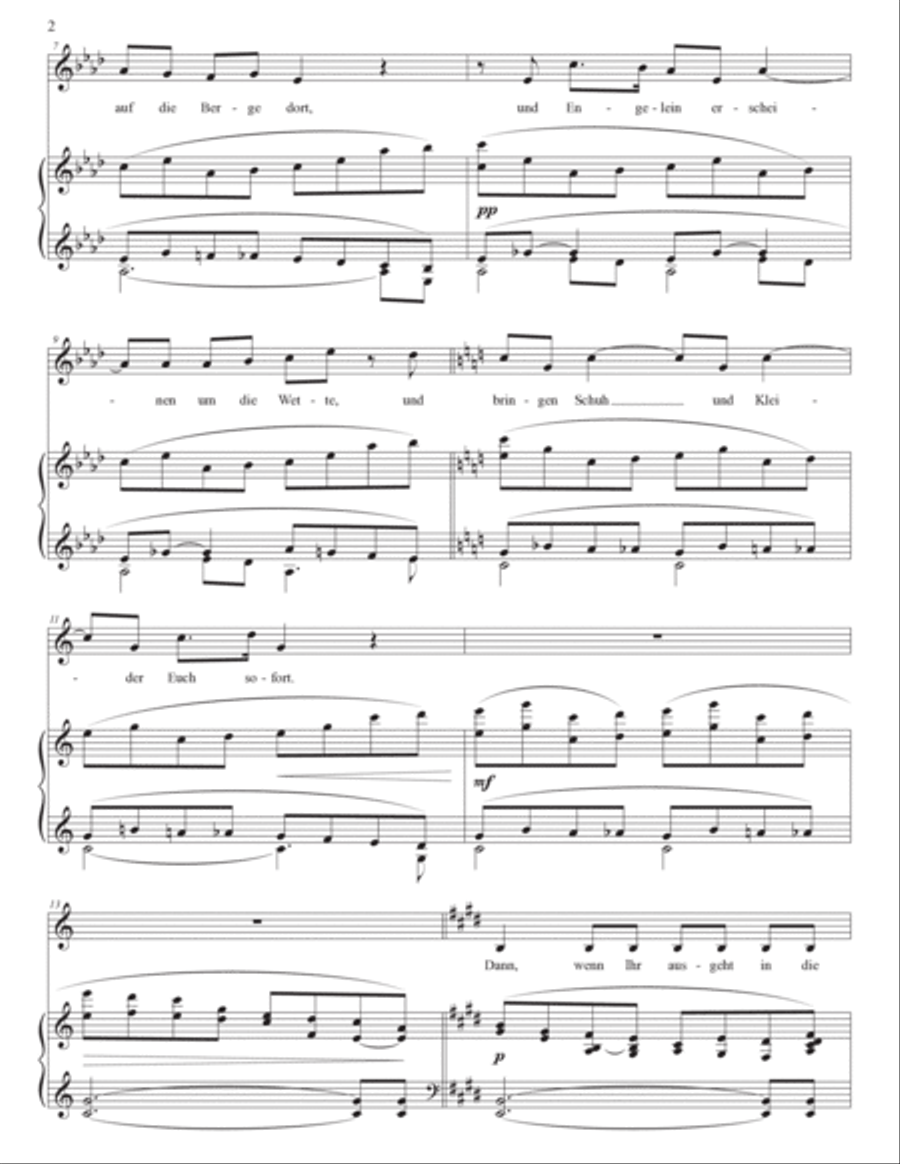 WOLF: Und steht Ihr früh am Morgen auf (transposed to E major) Voice scores gallery preview page 3