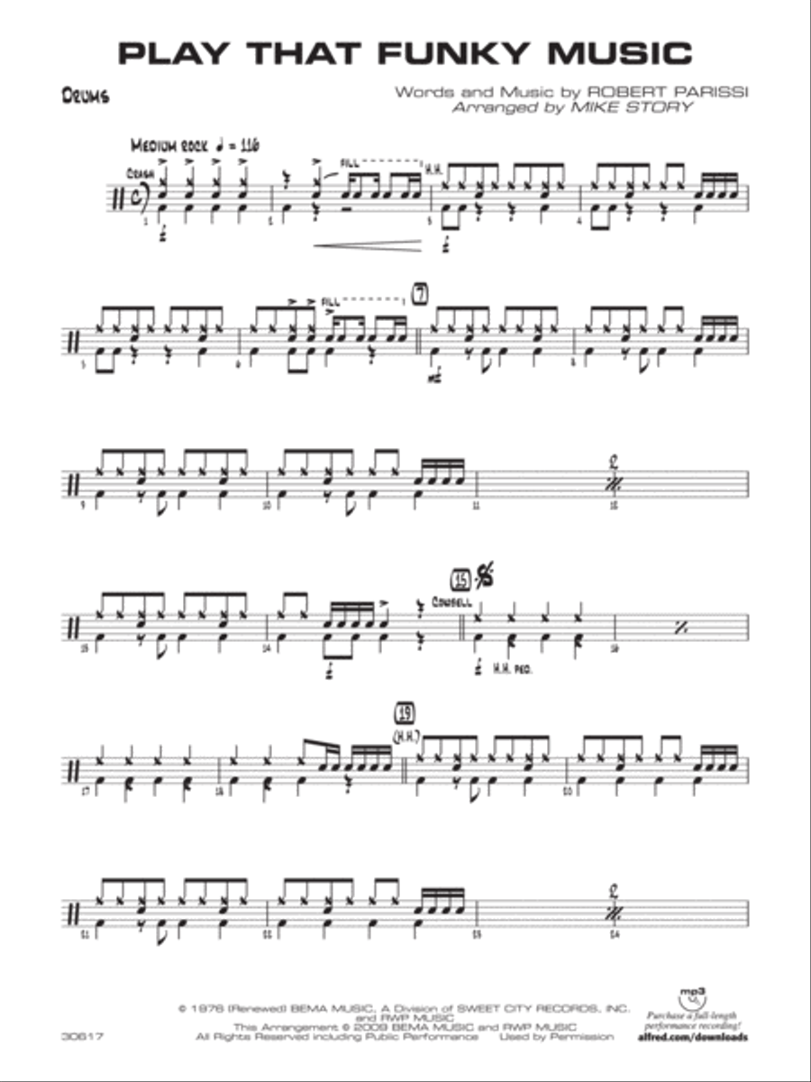 Play That Funky Music: Drums Jazz Ensemble scores gallery preview page 1
