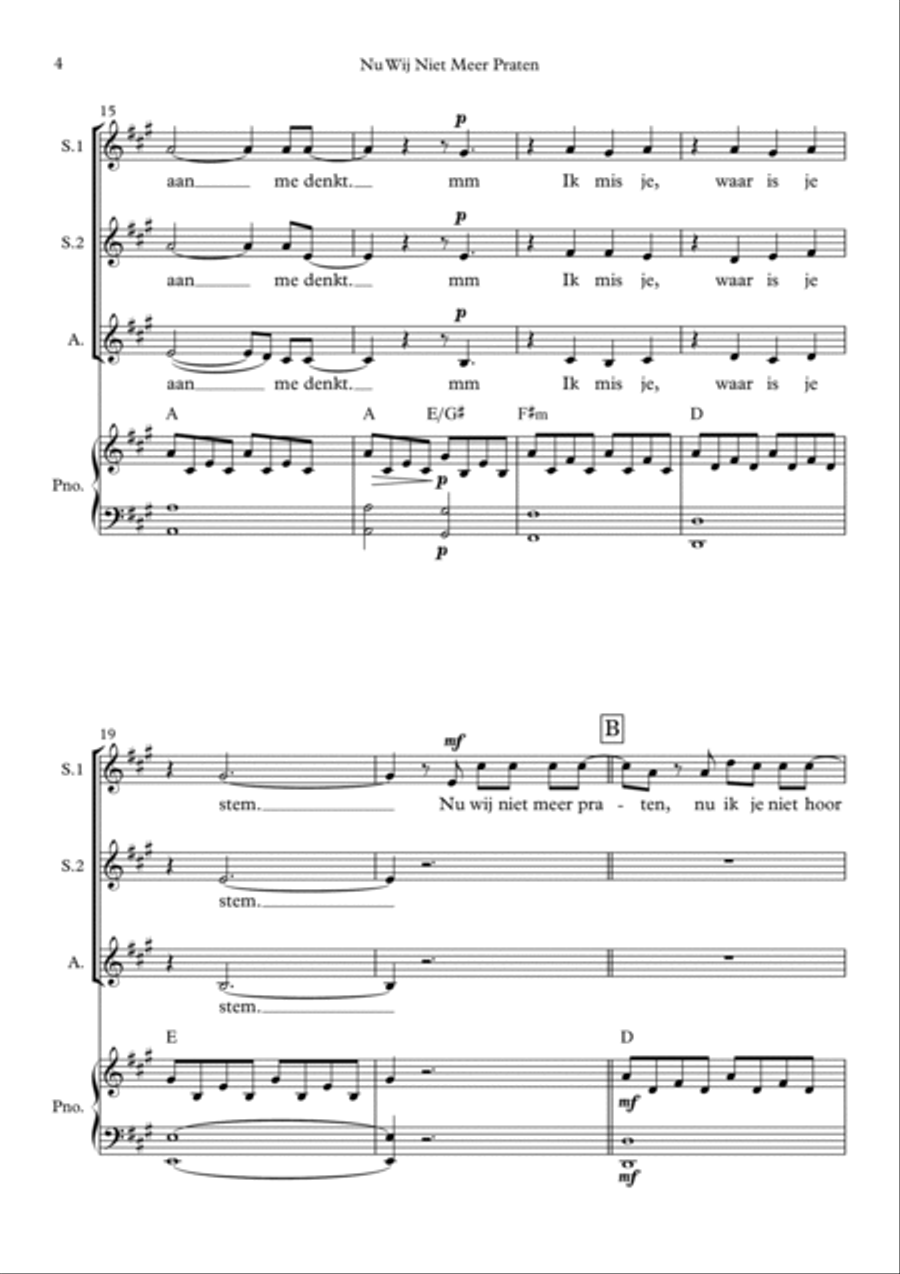 Nu Wij Niet Meer Praten SSA scores gallery preview page 4