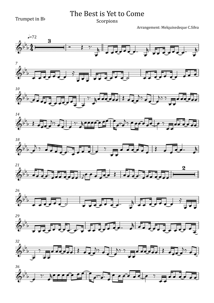 The Best Is Yet To Come Trumpet Solo scores gallery preview page 1
