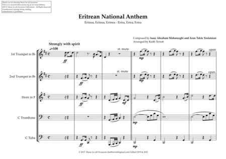 Eritrean National Anthem (Ertra, Ertra, Ertra (Tigrinya: image number null
