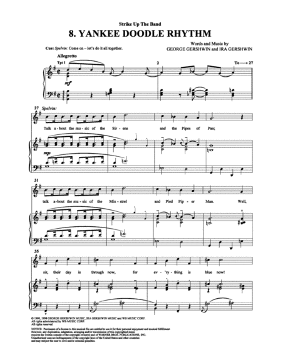 Yankee Doodle Rhythm Piano, Vocal, Guitar scores gallery preview page 1