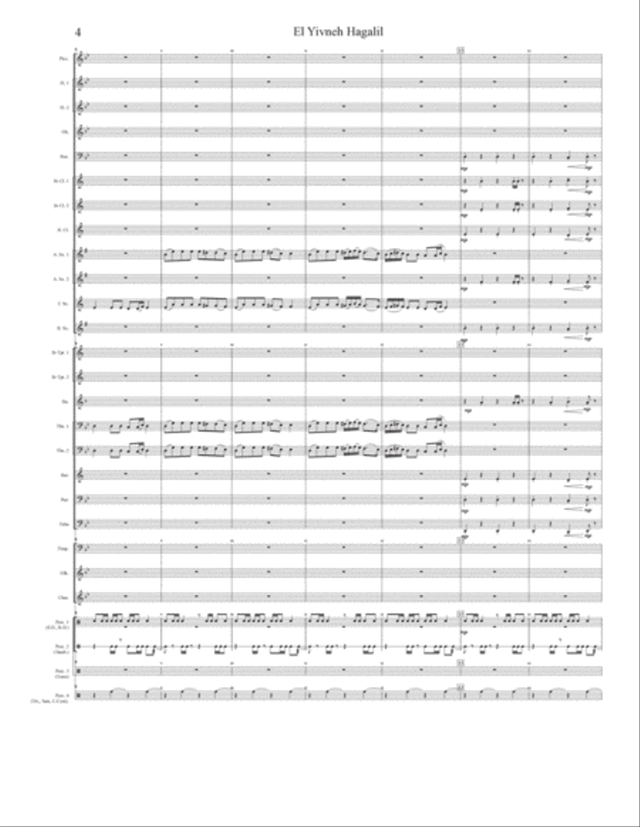 El Yivneh Hagalil (Song of Galilee) Concert Band scores gallery preview page 4