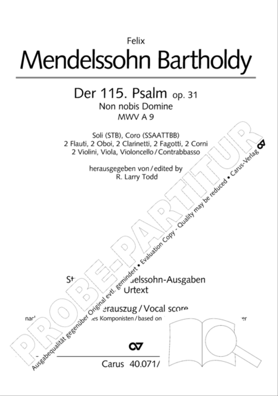 Psalm 115 (Der 115. Psalm) SSAATTBB scores gallery preview page 2