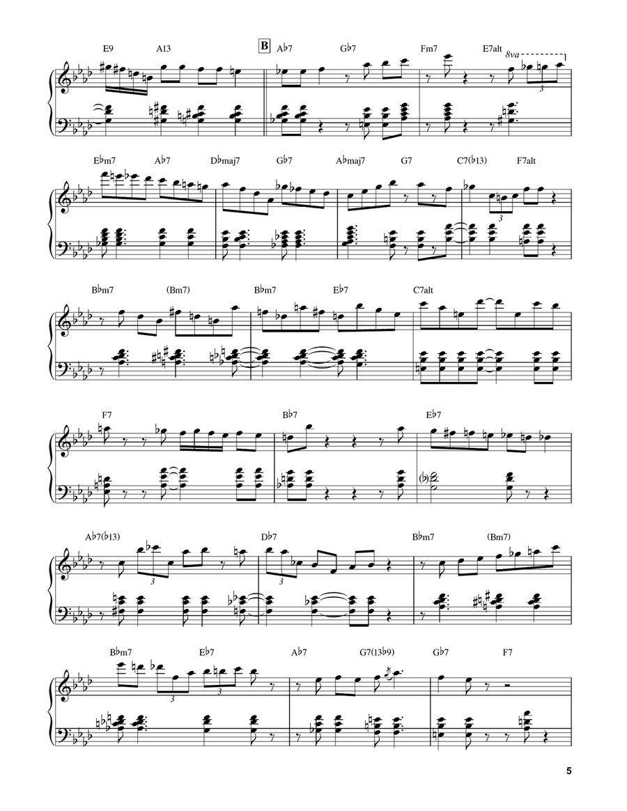 A Sleepin' Bee (from House Of Flowers) Piano Solo scores gallery preview page 5