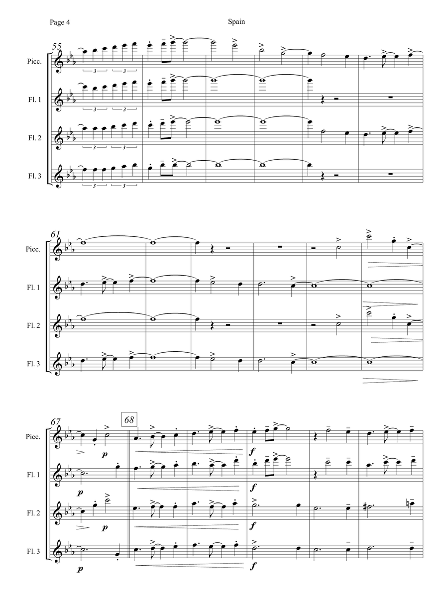 Spain Flute Quartet scores gallery preview page 5