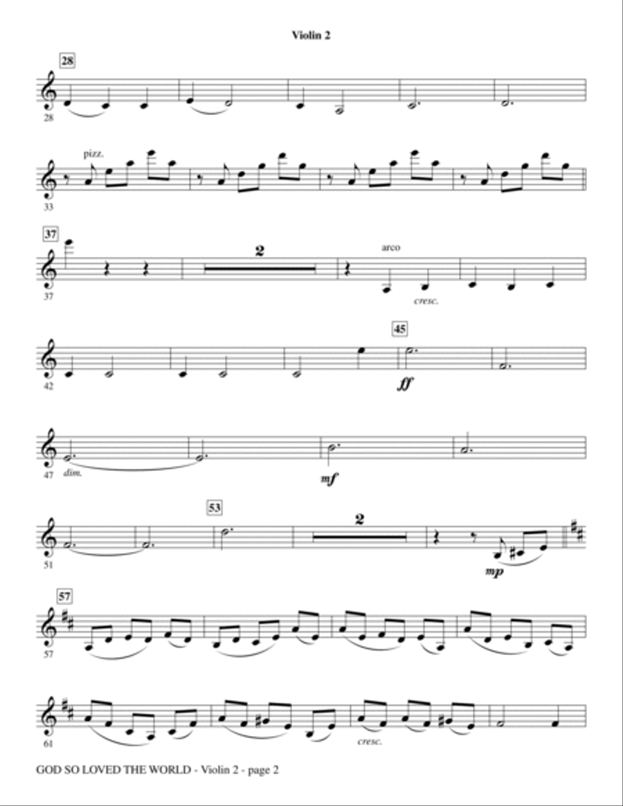 God So Loved The World Chamber Orchestra - Violin 2 Chamber Orchestra scores gallery preview page 2