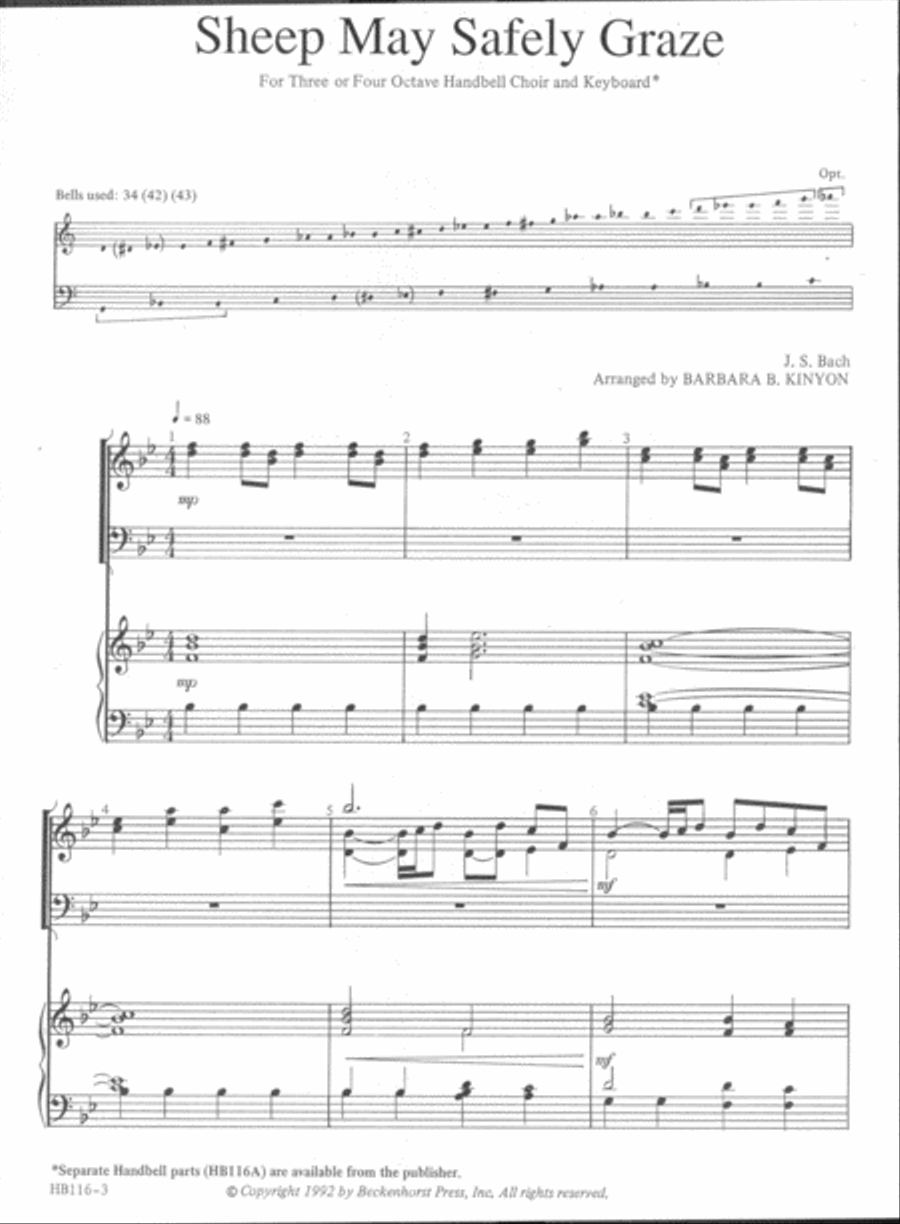Sheep May Safely Graze - full score Handbell Choir scores gallery preview page 2