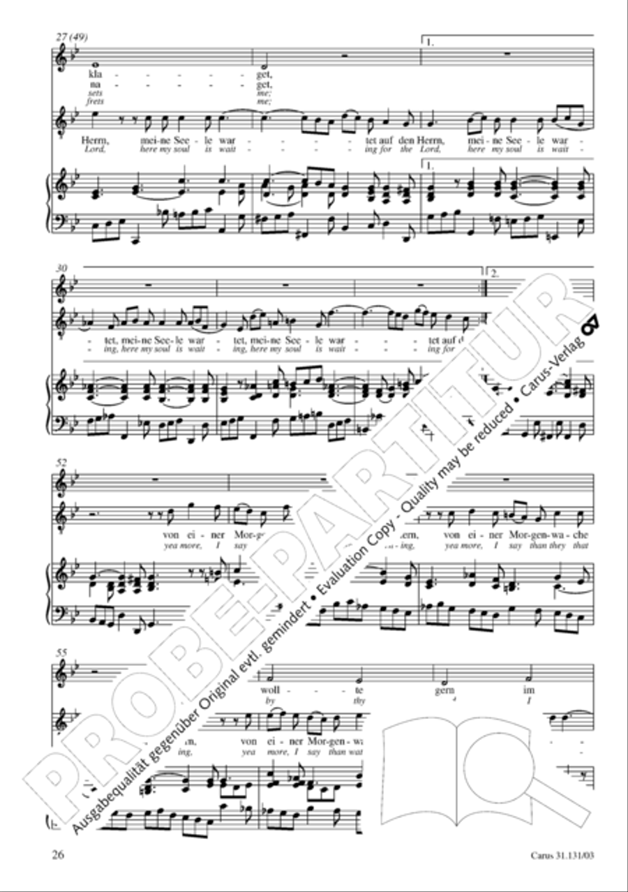 Form the deep, Lord, cried I, Lord, to Thee (Aus der Tiefe rufe ich, Herr, zu dir) 4-Part scores gallery preview page 27