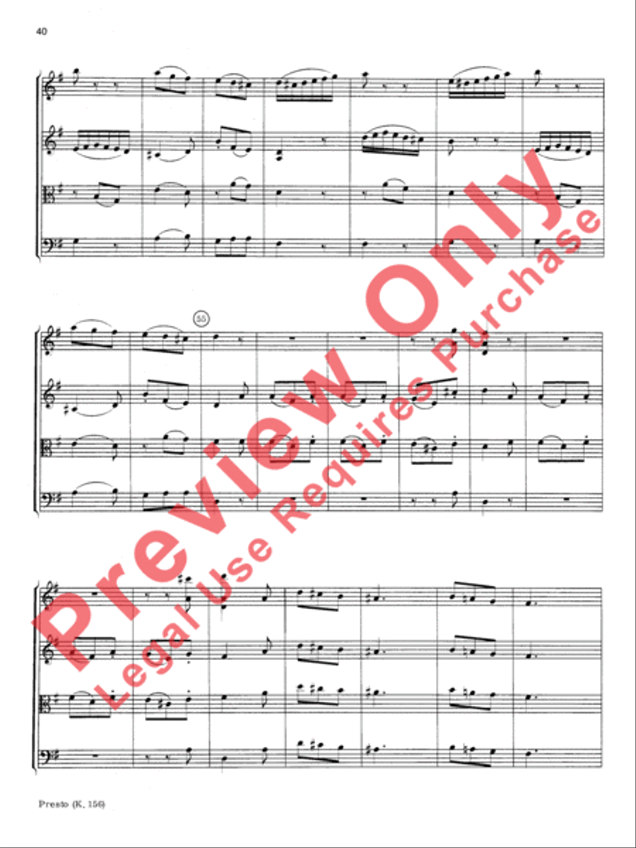 Mozart String Quartets String Quartet scores gallery preview page 41