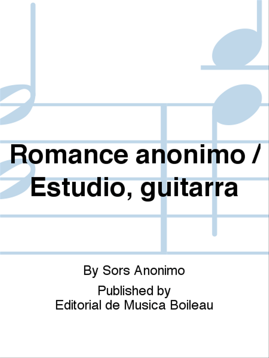 Romance anonimo / Estudio, guitarra Classical Guitar scores gallery preview page 1