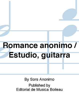 Book cover for Romance anonimo / Estudio, guitarra