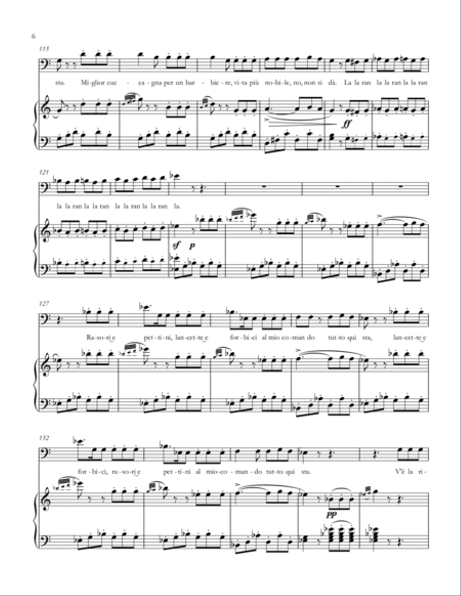 Largo al factotum (Figaro's aria) from Il barbiere di Siviglia - Accessible Accompaniments Edition Voice Solo scores gallery preview page 6