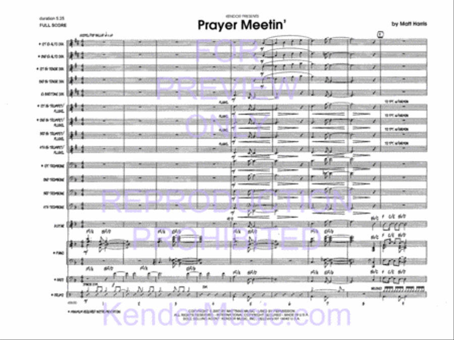 Prayer Meetin' (Full Score) Jazz Ensemble scores gallery preview page 3