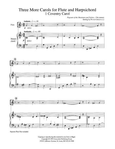 Three More Carols for Flute and Harpsichord