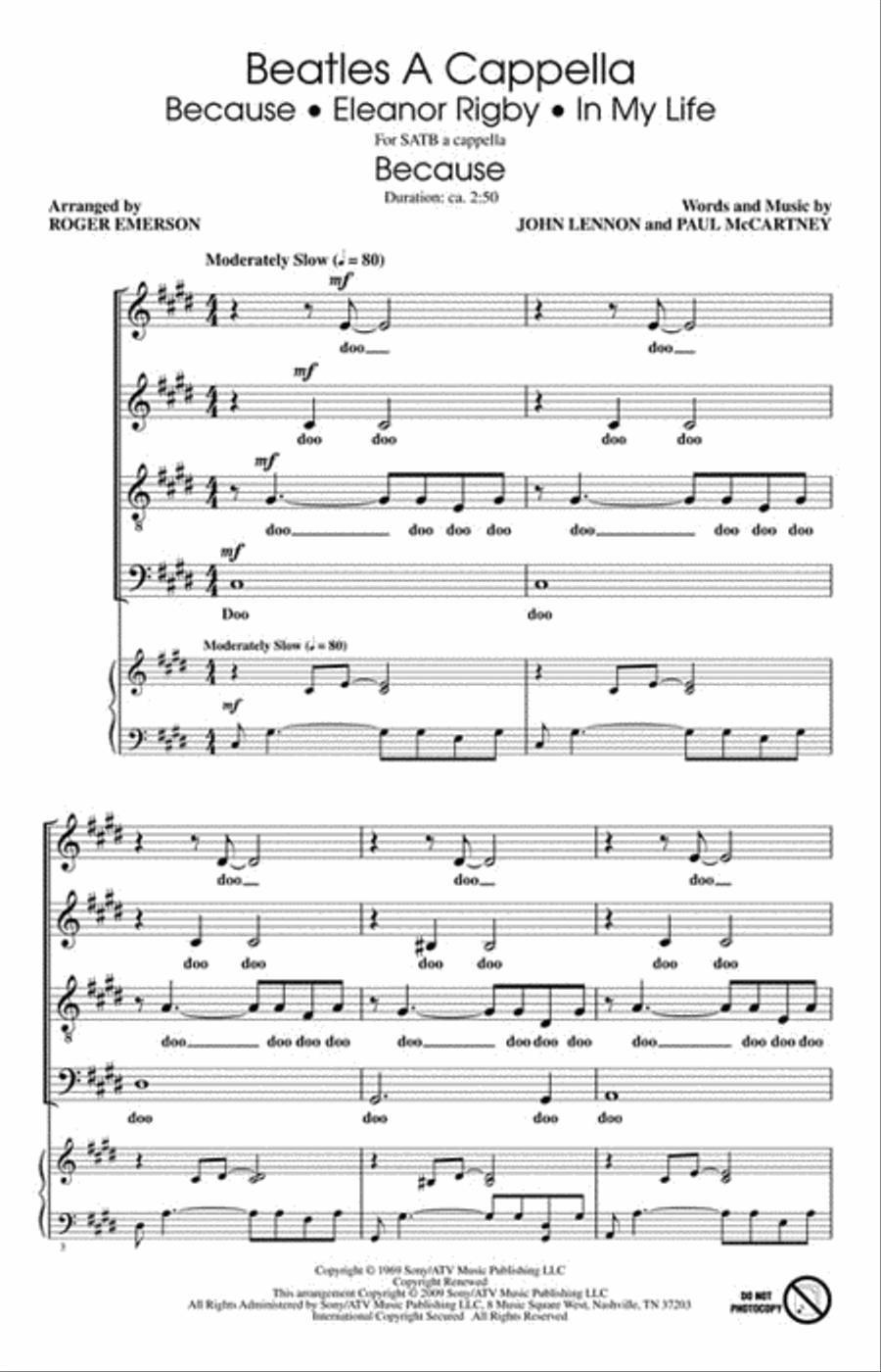 Beatles A Cappella Beatles A Cappella 4-Part scores gallery preview page 2