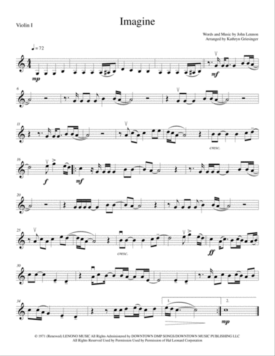 Imagine String Quartet scores gallery preview page 1