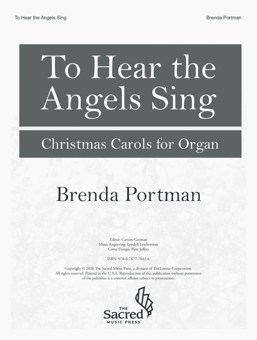 To Hear the Angels Sing Organ scores gallery preview page 1