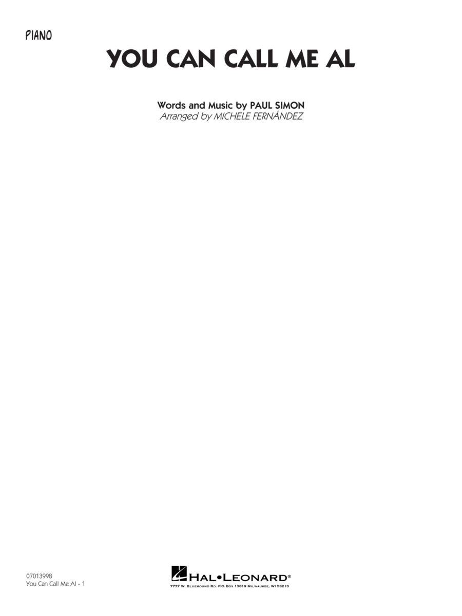 You Can Call Me Al (arr. Michele Fernández) - Piano Jazz Ensemble scores gallery preview page 1