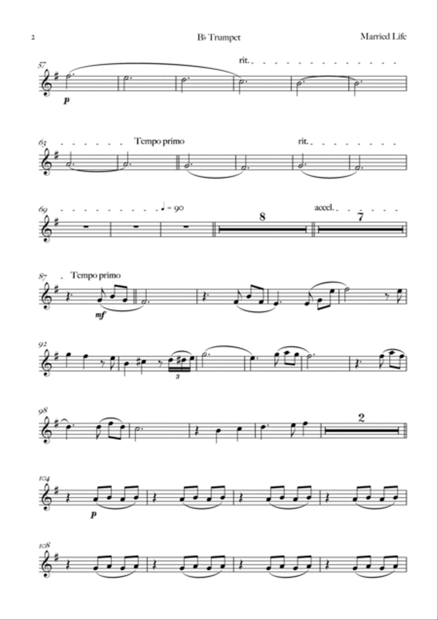 Married Life B-Flat Trumpet scores gallery preview page 2