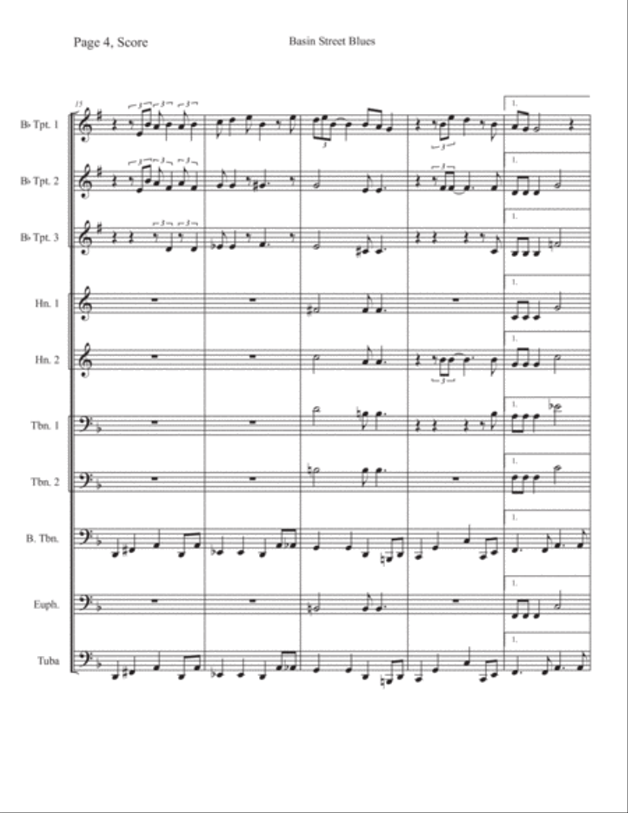Basin Street Blues Brass Ensemble scores gallery preview page 4