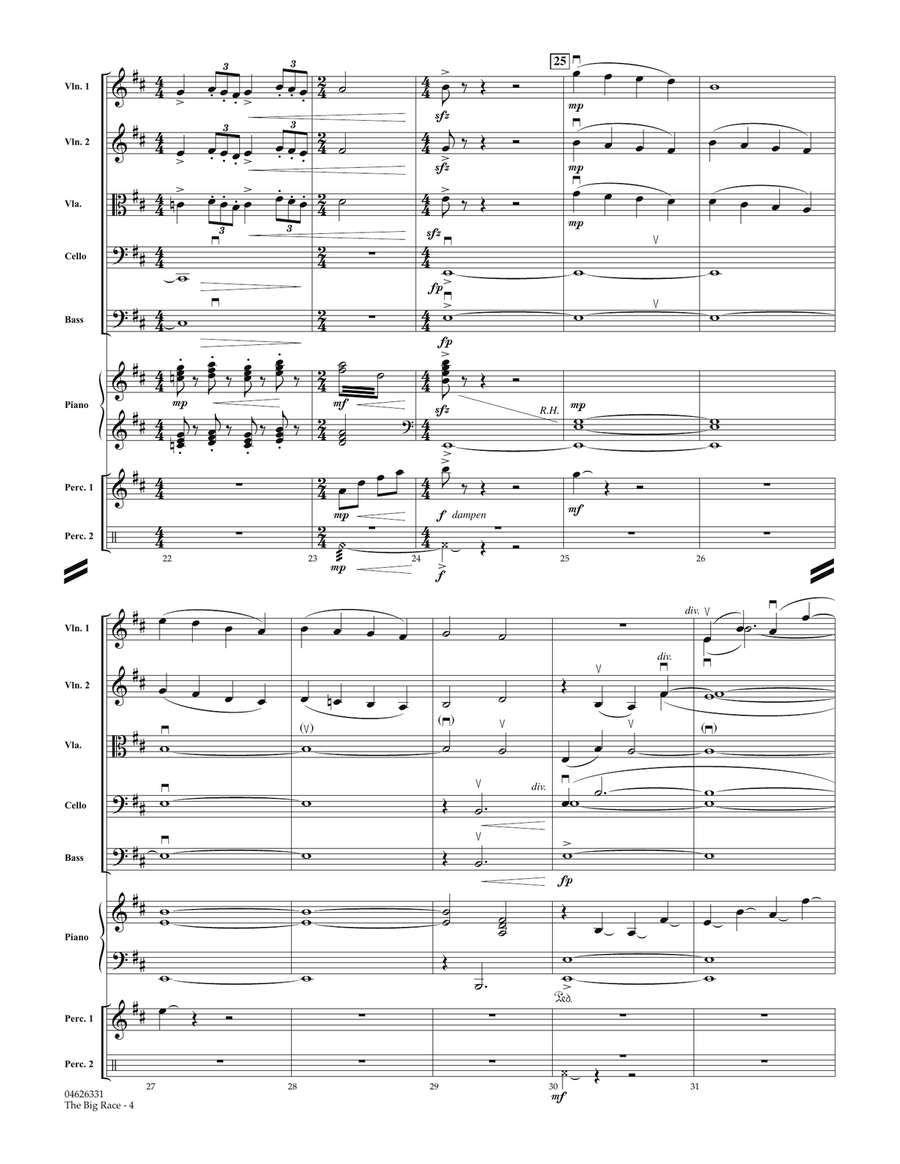 The Big Race (from Cars) - Full Score Orchestra scores gallery preview page 4