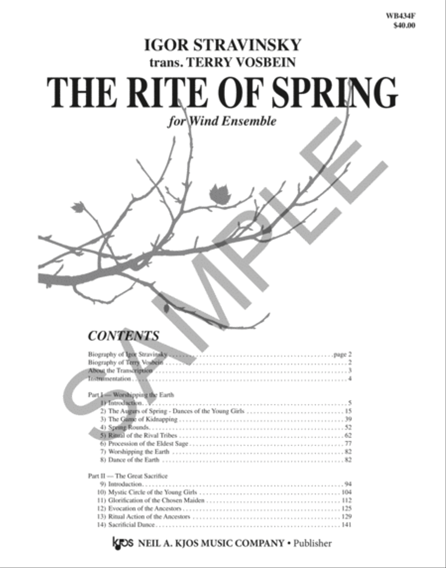 The Rite of Spring Concert Band scores gallery preview page 2