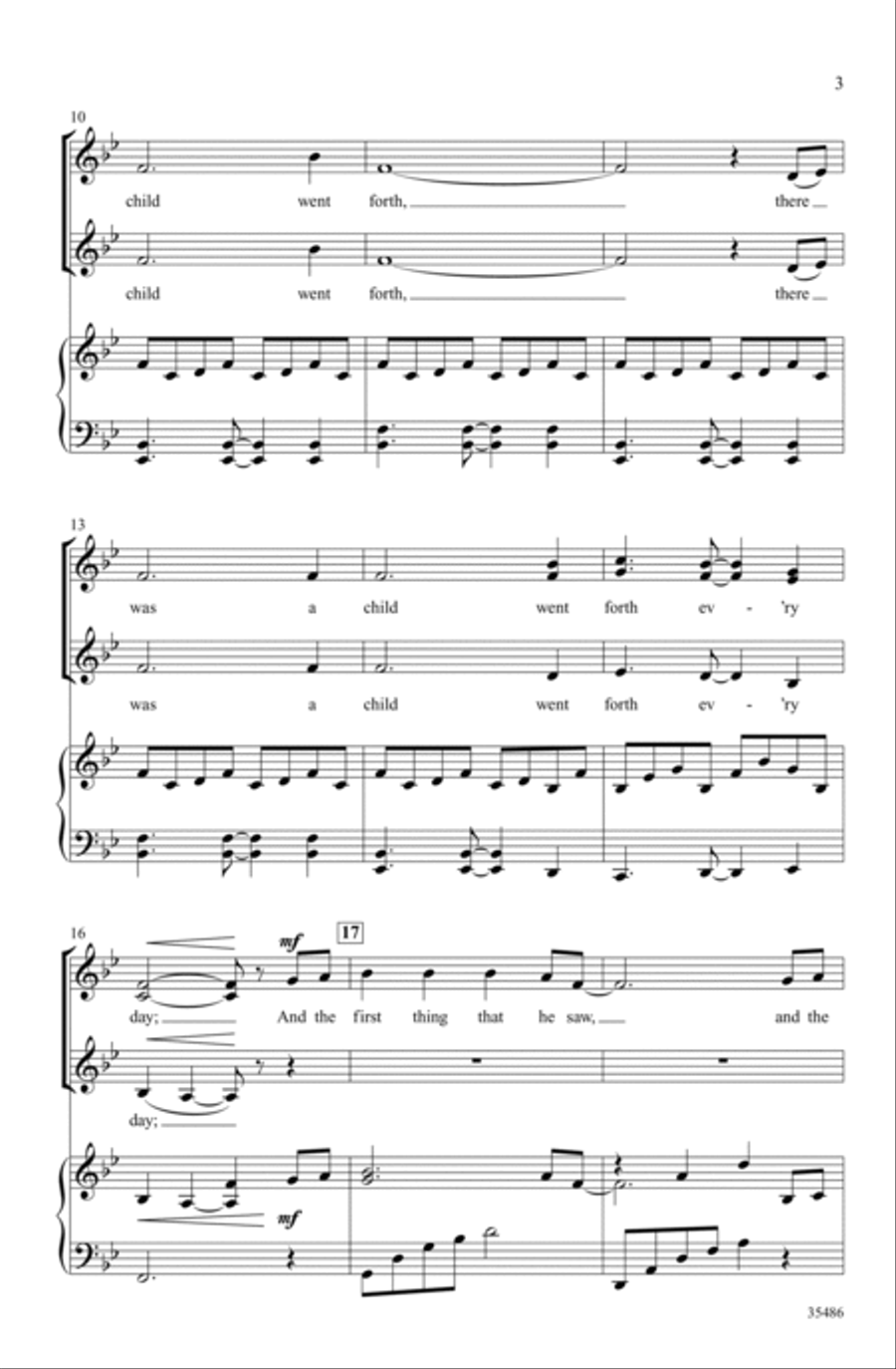 There Was a Child Went Forth SSA scores gallery preview page 2