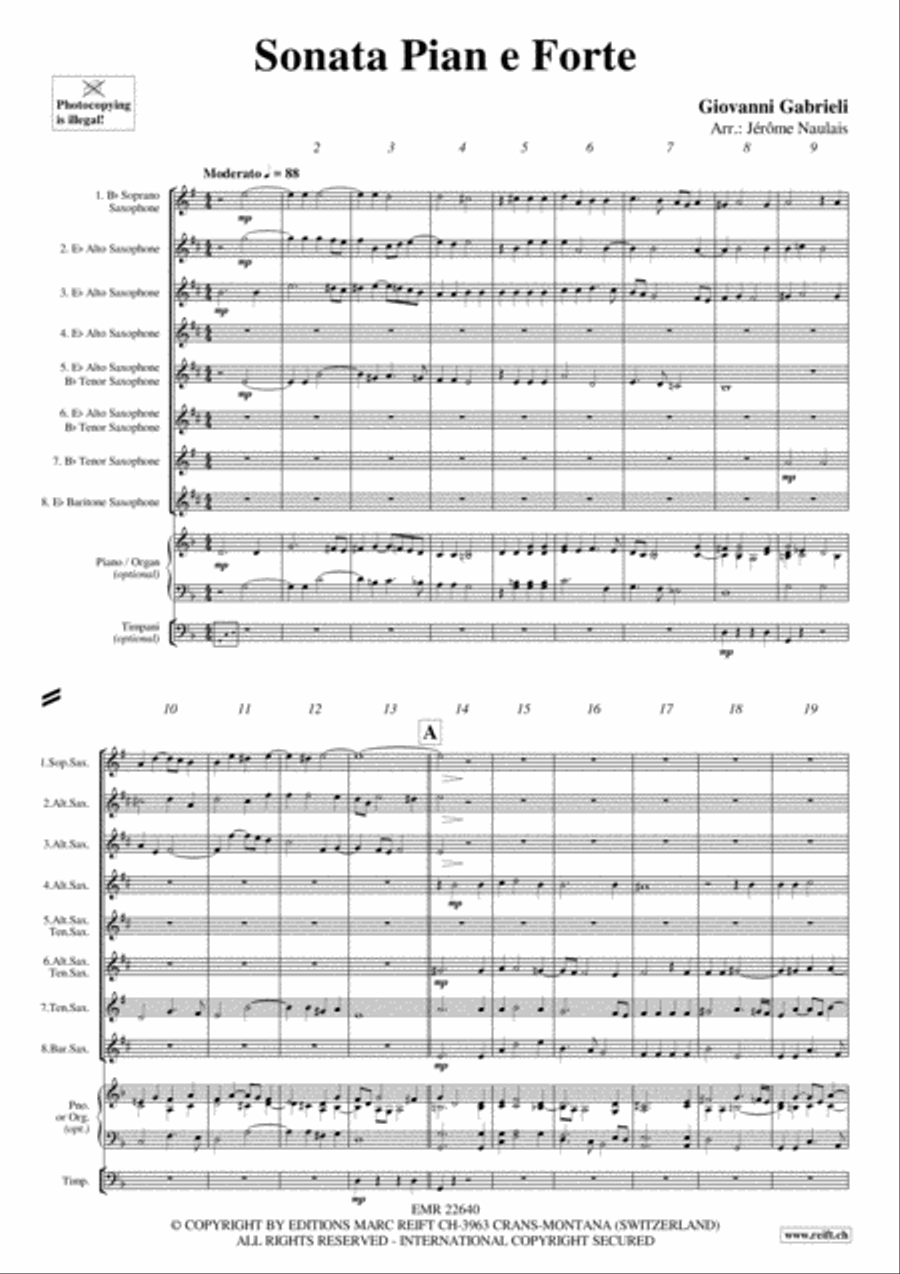 Sonata Pian e Forte Sonata Pian e Forte Saxophone Ensemble scores gallery preview page 3