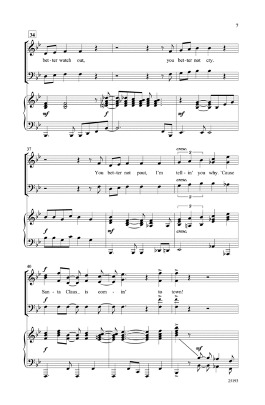 Santa's on His Way Medley Choir scores gallery preview page 6