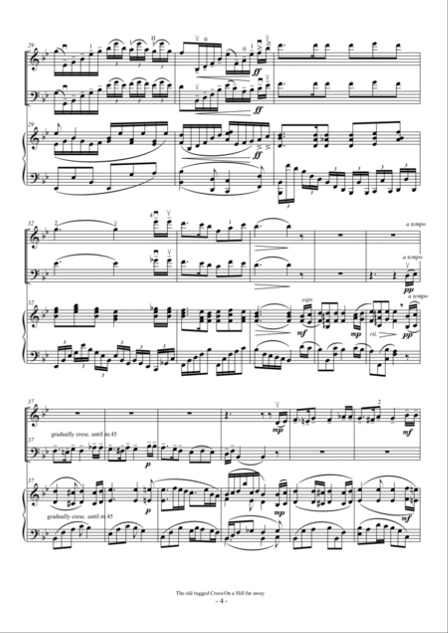 The old rugged Cross/On a hill far away (For Piano Trio) Piano Trio scores gallery preview page 4