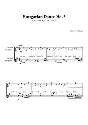 Hungarian Dance No. 5 by Brahms for Baritone Sax Duet