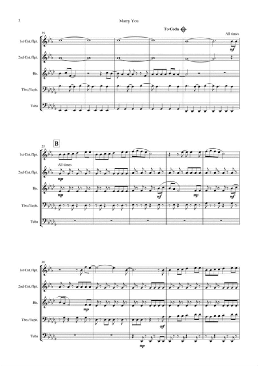 Marry You Baritone Horn TC scores gallery preview page 4