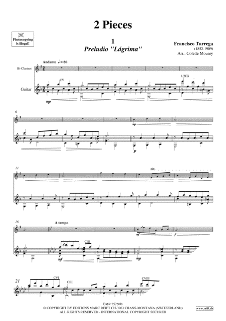 2 Pieces Clarinet scores gallery preview page 3
