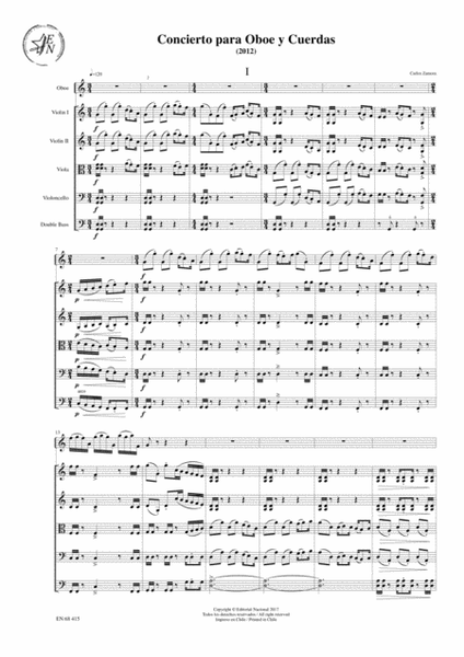 Concierto para Oboe y Cuerdas / Concerto for Oboe and Strigs